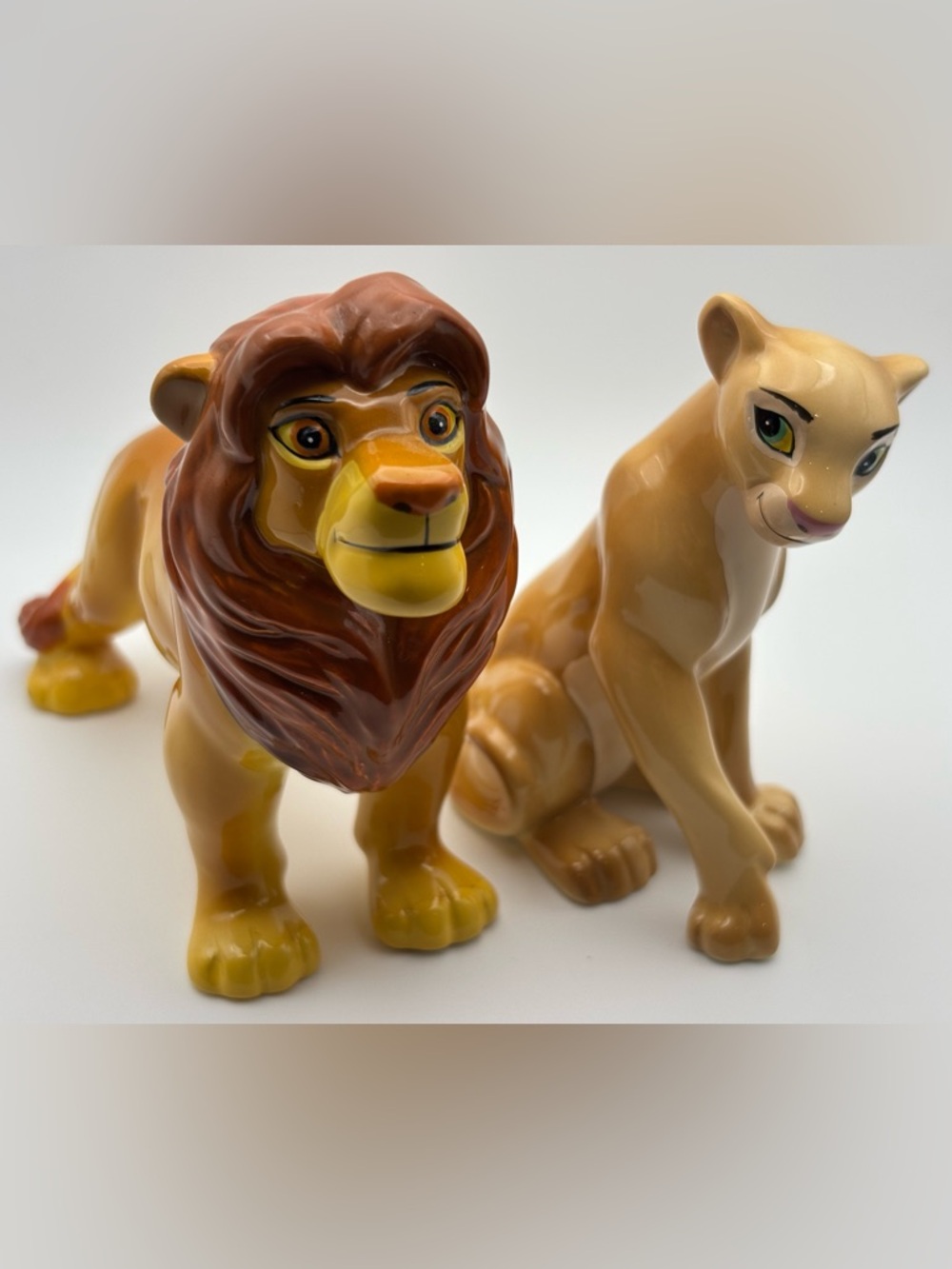 RARE Vintage 1994 Schmid Disney The Lion King Simba & Nala Ceramic Figurines